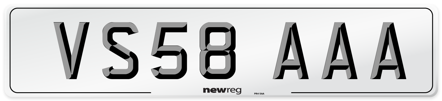 VS58 AAA Number Plate from New Reg
